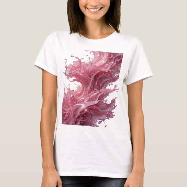 Camiseta ARTE ABSTRATA Chic Silver Impressão de Moda (Frente)