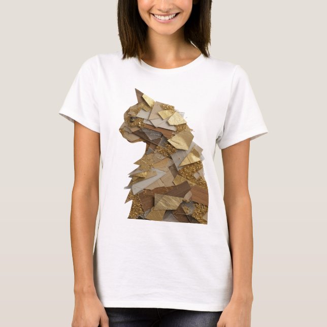 Camiseta Arte Abstrata Cinza Chic Design Gráfico (Frente)