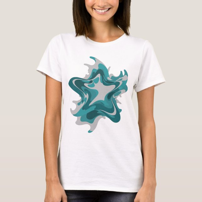 Camiseta Arte Abstrata Cinza Chic Design Moderno (Frente)