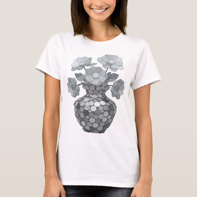 Camiseta Arte abstrata cinza fresca Design gráfico (Frente)