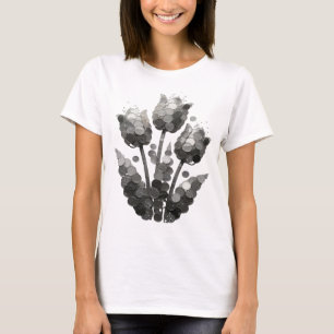 Camiseta Arte abstrata cinza fresco Design de declaração