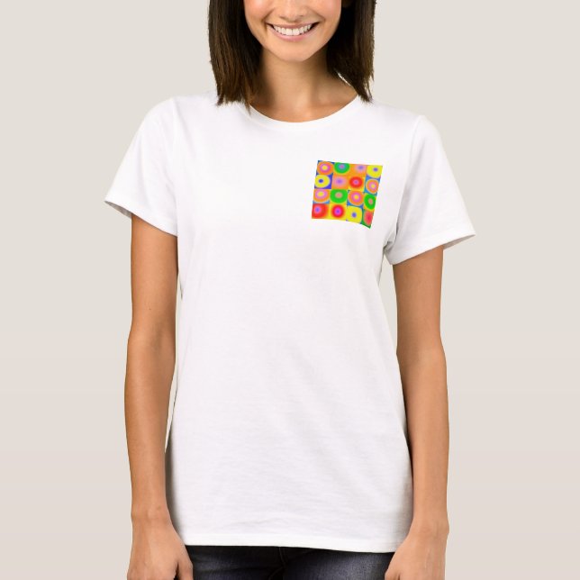 Camiseta Arte abstrata Colorida Feliz (Frente)
