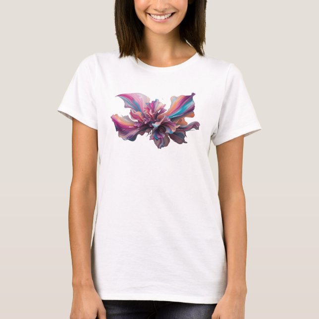 Camiseta Arte abstrata cor-de-rosa impressionante Design (Frente)