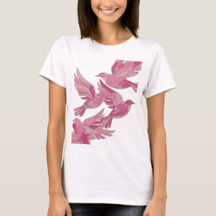 Camiseta Arte abstrata cor-de-rosa ousada Design Gráfico