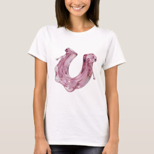 Camiseta Arte abstrata cor-de-rosa ousada Design Gráfico