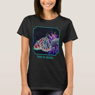 Camiseta Arte abstrata da borboleta elétrica da natureza