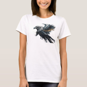 Camiseta Arte Abstrata de Águia Prateada Edgy
