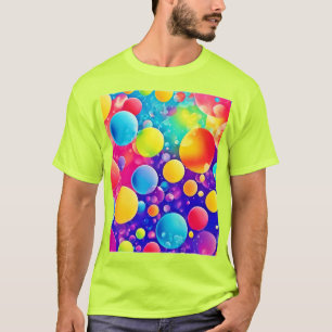 Camiseta Arte Abstrata de Bolha Colorida