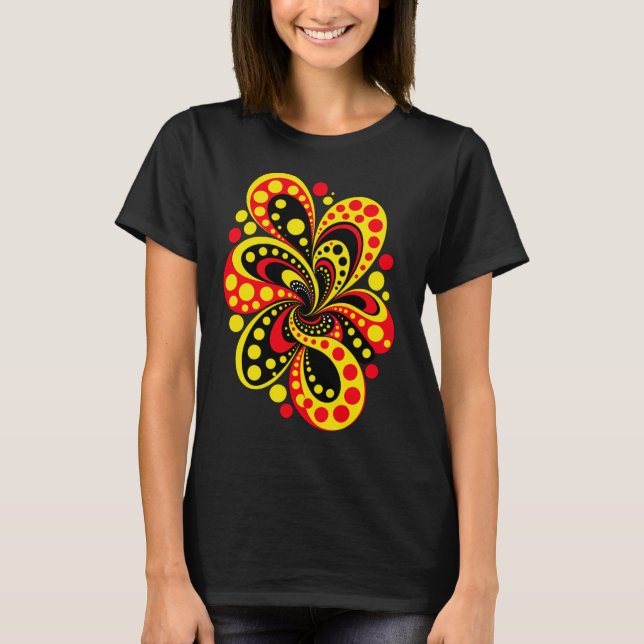 Camiseta arte abstrata de bolinhas (Frente)
