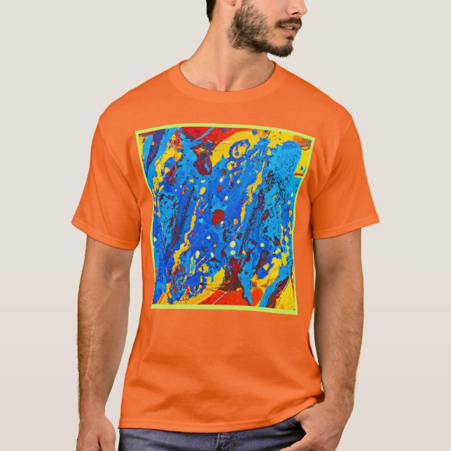Camiseta Arte abstrata de cores vívidas (Frente)