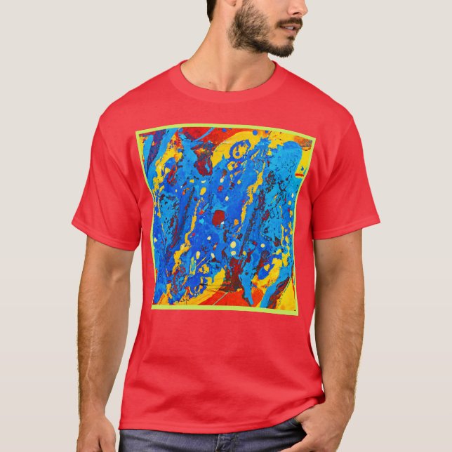 Camiseta Arte abstrata de cores vívidas (Frente)