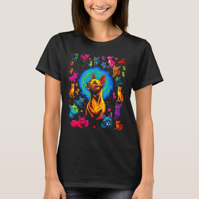 Camiseta Arte abstrata de gato siamês (Frente)