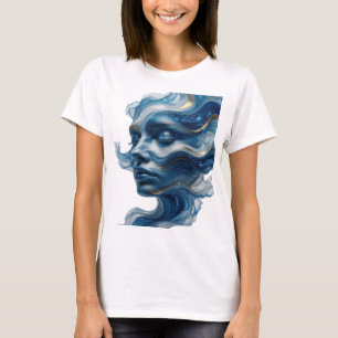 Camiseta ARTE ABSTRATA de Moda em Ouro Tendência Impressão