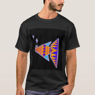 Camiseta Arte abstrata de peixes,arte moderna,design digita