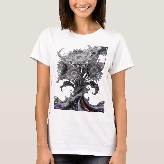 Camiseta Arte Abstrata de Prata Design v2 (Frente)