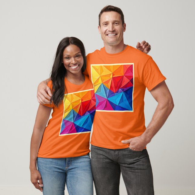 Camiseta Arte Abstrata de Prisma Geométrico Ousado (Unissex)