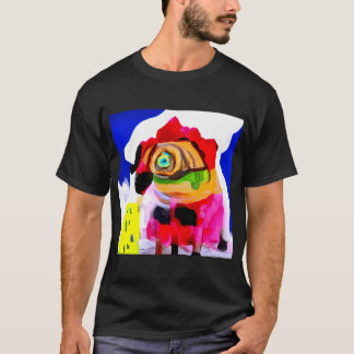 Camiseta Arte abstrata de Pug Colorida Arte de Pug em Aquar