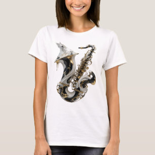 Camiseta Arte abstrata dourada com design sofisticado