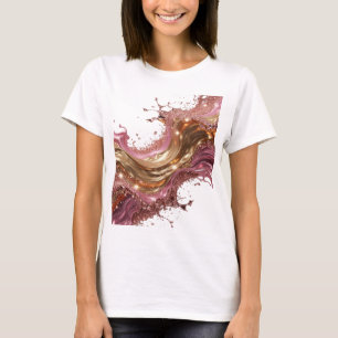 Camiseta Arte Abstrata Dourada Impressão de Moda de ARTE AB