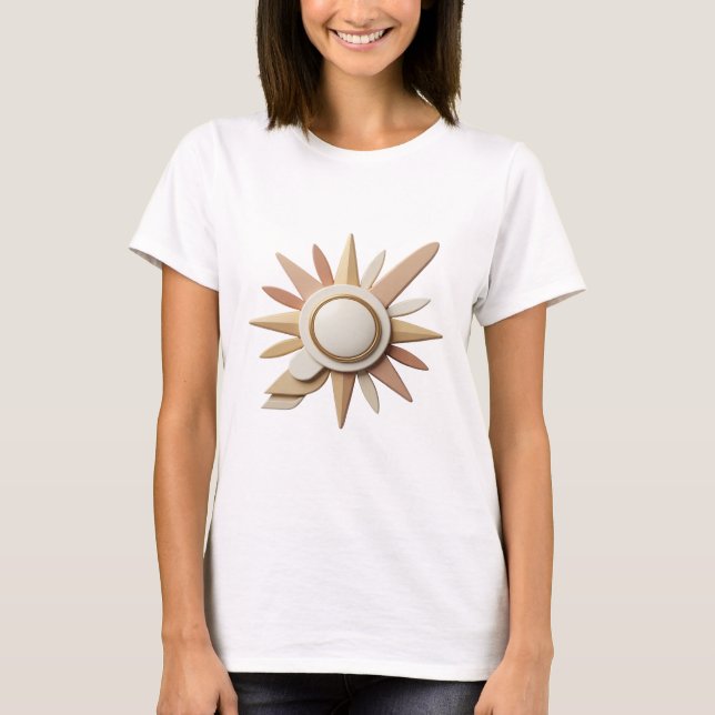Camiseta Arte abstrata dourada Sharp Design Gráfico (Frente)