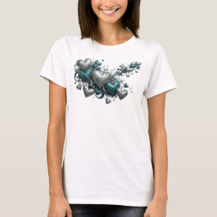 Camiseta Arte abstrata em azul turquesa DESIGN