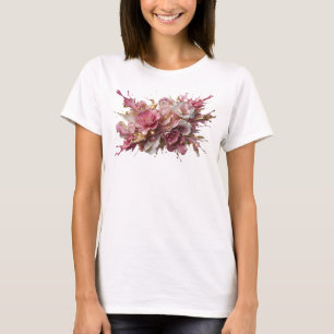 Camiseta Arte abstrata em Dourado Ousado Design