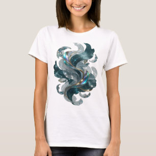 Camiseta Arte abstrata em impressão artística em ouro legal