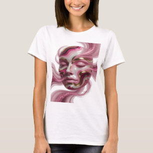 Camiseta Arte abstrata em ouro com declaração de design esp