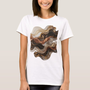 Camiseta ARTE ABSTRATA em Ouro Impressão de Arte Edgy