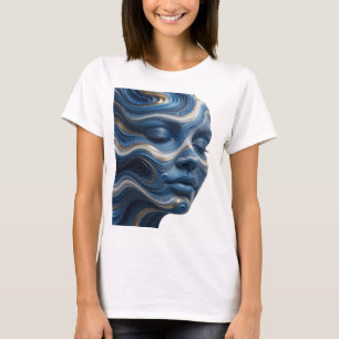 CAMISETA ARTE ABSTRATA EM OURO IMPRESSÃO DE MODA