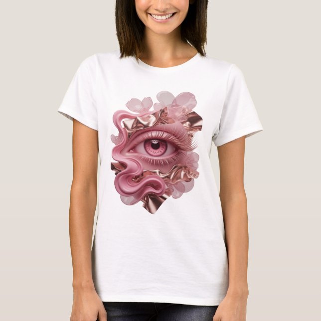 Camiseta Arte abstrata em Ouro Limpo Design (Frente)