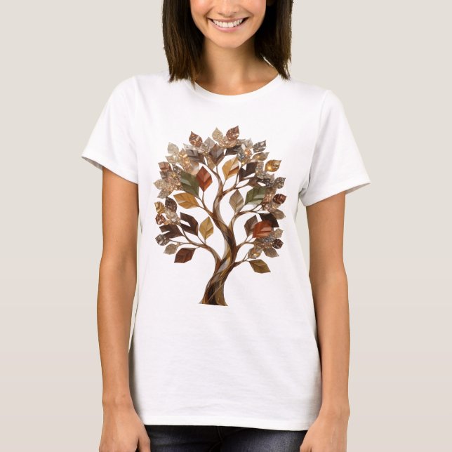 Camiseta ARTE ABSTRATA em Prata Bold Impressão de Moda (Frente)