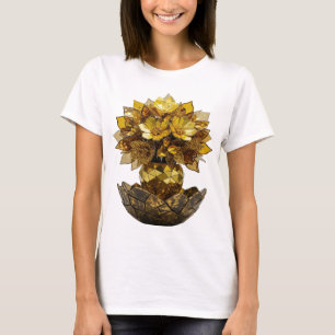 Camiseta Arte abstrata em prata com design ousado