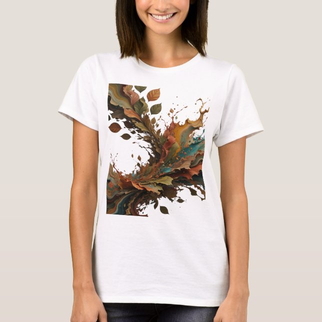 Camiseta Arte Abstrata em Prata Crespada Design (Frente)