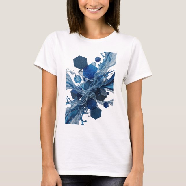 Camiseta Arte abstrata em prata Design (Frente)
