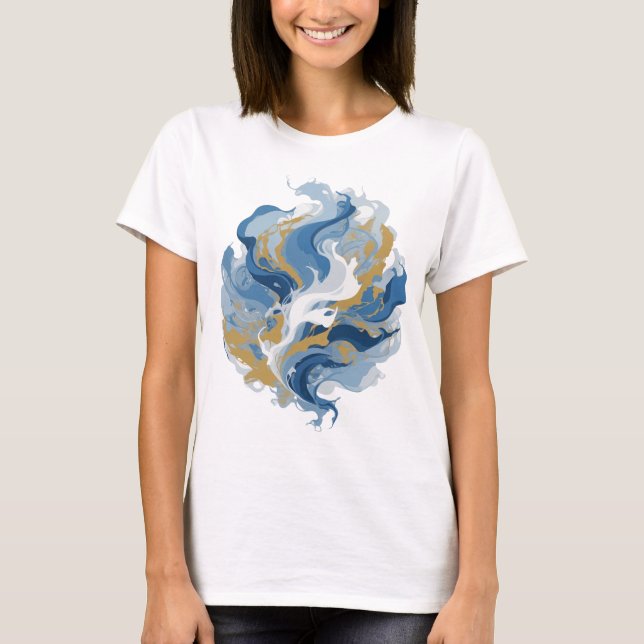 Camiseta Arte abstrata em prata Design v3 (Frente)