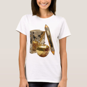 Camiseta Arte abstrata em prata elegante Design Gráfico