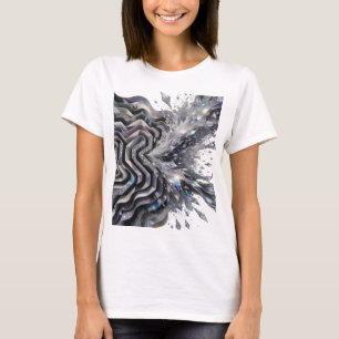 Camiseta ARTE ABSTRATA em Prata Elegante Impressão de Arte