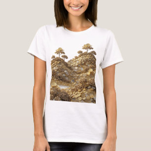 Camiseta ARTE ABSTRATA em Prata Impressão de Moda