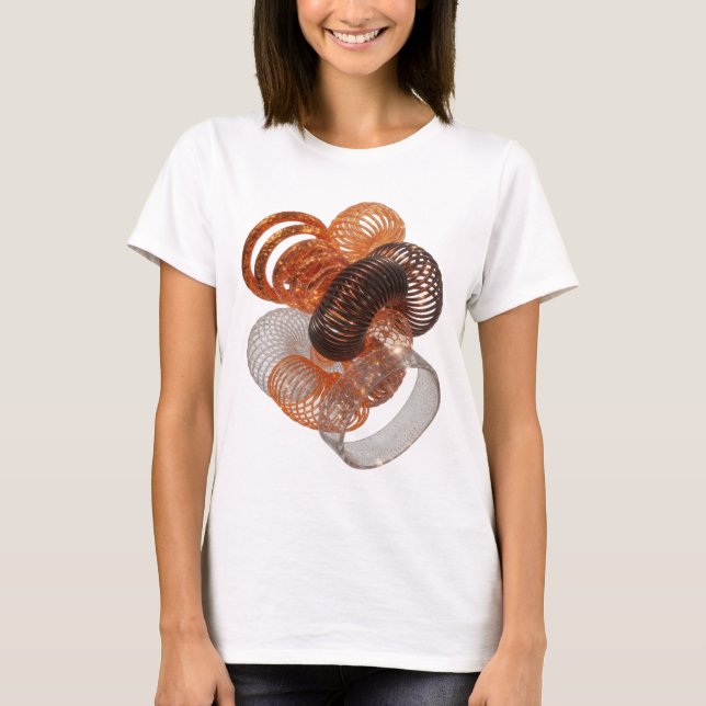 Camiseta ARTE ABSTRATA EM PRATA Impressão de Moda (Frente)