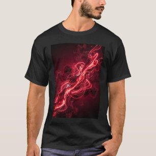 Camiseta Arte Abstrata Fluida Líquido Vermelho Surreal