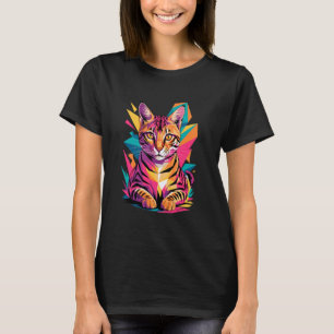 Camiseta Arte abstrata gato savana Gatos savana