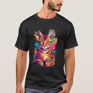 Camiseta Arte abstrata gato savana Gatos savana