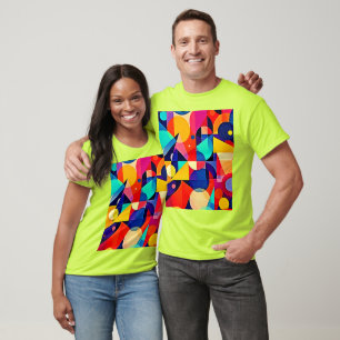 Camiseta Arte Abstrata Geométrica Vibrante