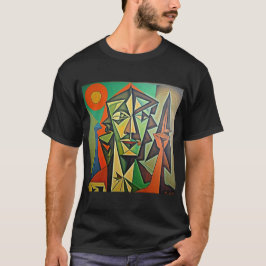 Camiseta Arte abstrata homem design Picasso