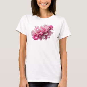 Camiseta Arte abstrata icônica cor-de-rosa Design