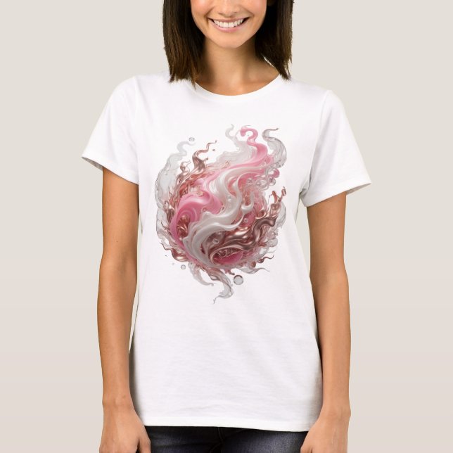Camiseta Arte abstrata icônica em prata Design de declaraçã (Frente)