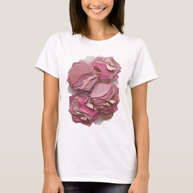 Camiseta ARTE ABSTRATA Impressão de Moda Prata Esbelta (Frente)