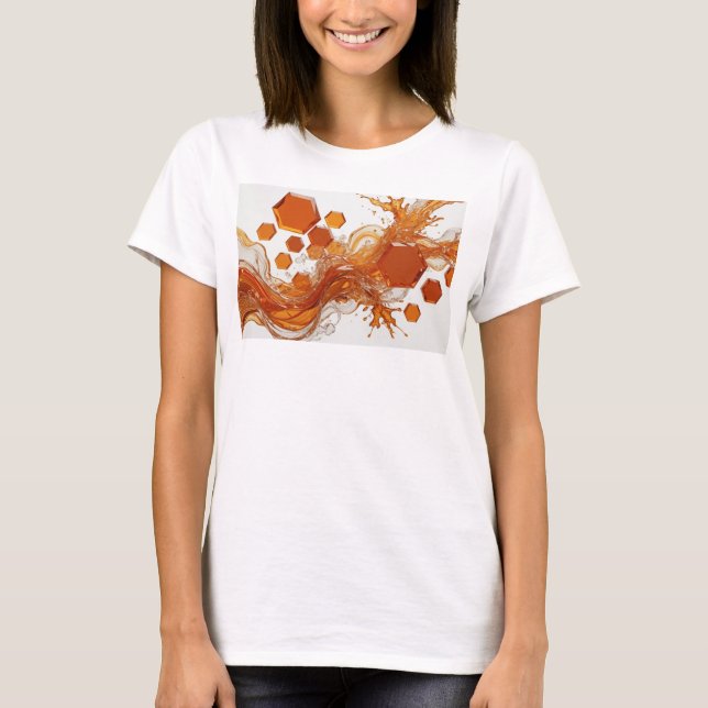 Camiseta Arte abstrata laranja CRISP Design v2 (Frente)