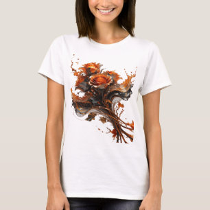 Camiseta ARTE ABSTRATA Laranja Dinâmica Impressão de Arte